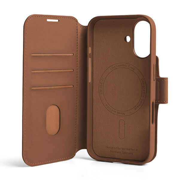 Vonmählen Kunstleder-Folio für iPhone 17, braun