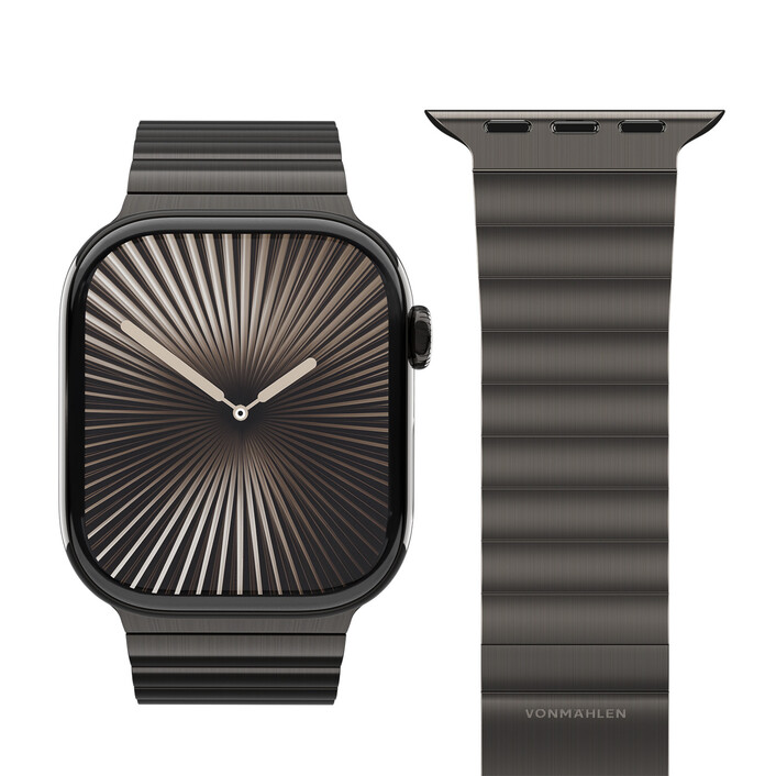 Vonmählen Edelstahl Gliederarmband Pro für Apple Watch 44/45/46/49mm, granitgrau