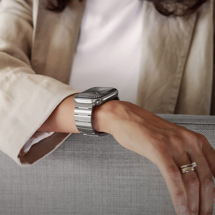 Vonmählen Edelstahl Gliederarmband Pro für Apple Watch 40/41/42mm, wüstensand