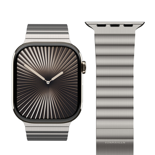 Vonmählen Edelstahl Gliederarmband Pro für Apple Watch 44/45/46/49mm, wüstensand