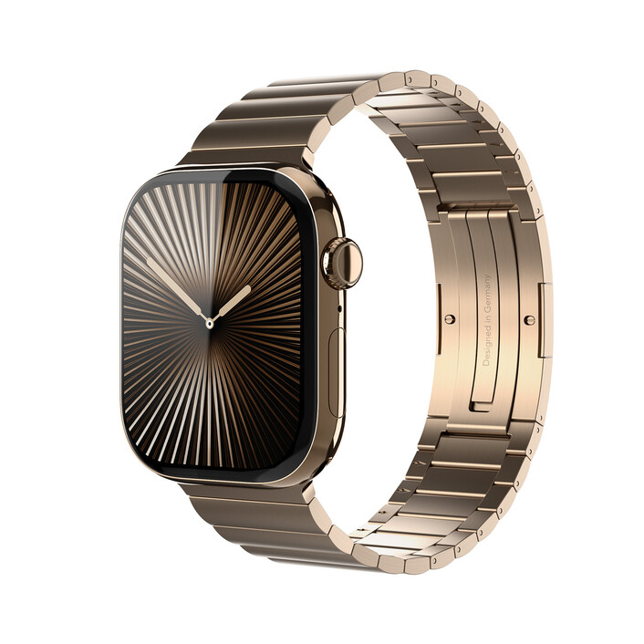 Vonmählen Edelstahl Gliederarmband Pro für Apple Watch 44/45/46/49mm, gold