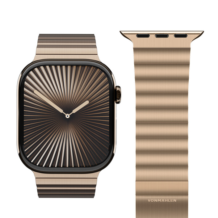 Vonmählen Edelstahl Gliederarmband Pro für Apple Watch 44/45/46/49mm, gold