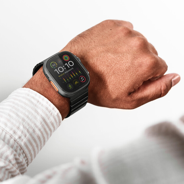 Vonmählen Titan Gliederarmband Pro für Apple Watch 44/45/46/49mm, schwarz