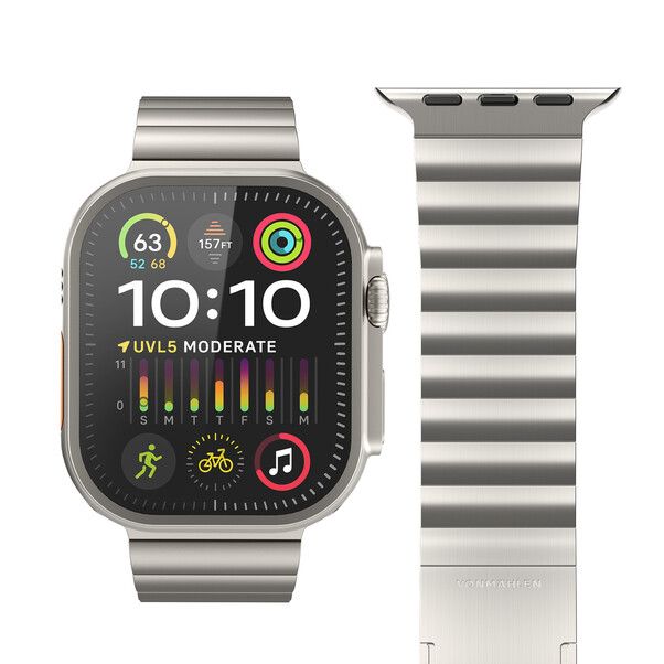 Vonmählen Titan Gliederarmband Pro für Apple Watch 44/45/46/49mm, beige