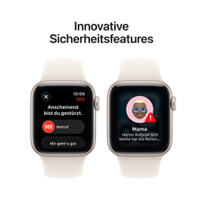 Apple Watch SE 3 GPS, 40 mm Aluminiumgehäuse Polarstern, Sportarmband Polarstern – M/L