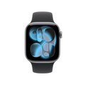Apple Watch Series 11 GPS + Cellular, 42 mm Aluminiumgehäuse Space Grau, Sportarmband Schwarz - M/L