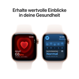Sie sehen das Produktbild 05 von Apple Watch Series 11 GPS + Cellular, 42 mm Aluminiumgehäuse Roségold, Sportarmband Blassrosa - S/M Apple Watch Series 11 GPS + Cellular, 42 mm Aluminiumgehäuse Roségold, Sportarmband Blassrosa - S/M