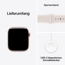 Apple Watch Series 11 GPS + Cellular, 42 mm Aluminiumgehäuse Roségold, Sportarmband Blassrosa - S/M