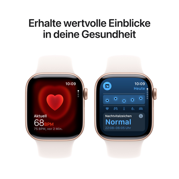 Apple Watch Series 11 GPS + Cellular, 42 mm Aluminiumgehäuse Roségold, Sportarmband Blassrosa - M/L