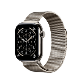 Apple Watch Series 11 GPS + Cellular, 42 mm Titangehäuse Natur, Milanaise Armband Natur