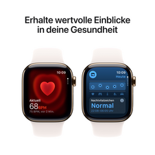 Apple Watch Series 11 GPS + Cellular, 42 mm Titangehäuse Gold, Sportarmband Blassrosa - S/M