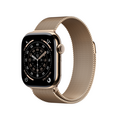 Apple Watch Series 11 GPS + Cellular, 42 mm Titangehäuse Gold, Milanaise Armband Gold