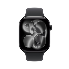 Apple Watch Series 11 GPS + Cellular, 46 mm Aluminiumgehäuse Diamantschwarz, Sportarmband Schwarz - S/M