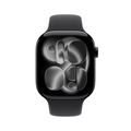 Apple Watch Series 11 GPS + Cellular, 46 mm Aluminiumgehäuse Diamantschwarz, Sportarmband Schwarz - M/L