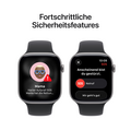 Apple Watch Series 11 GPS + Cellular, 46 mm Aluminiumgehäuse Space Grau, Sportarmband Schwarz - M/L