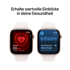Apple Watch Series 11 GPS + Cellular, 46 mm Aluminiumgehäuse Roségold, Sportarmband Blassrosa - M/L