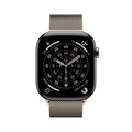 Apple Watch Series 11 GPS + Cellular, 46 mm Titangehäuse Natur, Milanaise Armband Natur - S/M
