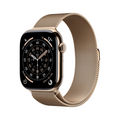 Apple Watch Series 11 GPS + Cellular, 46 mm Titangehäuse Gold, Milanaise Armband Gold - S/M