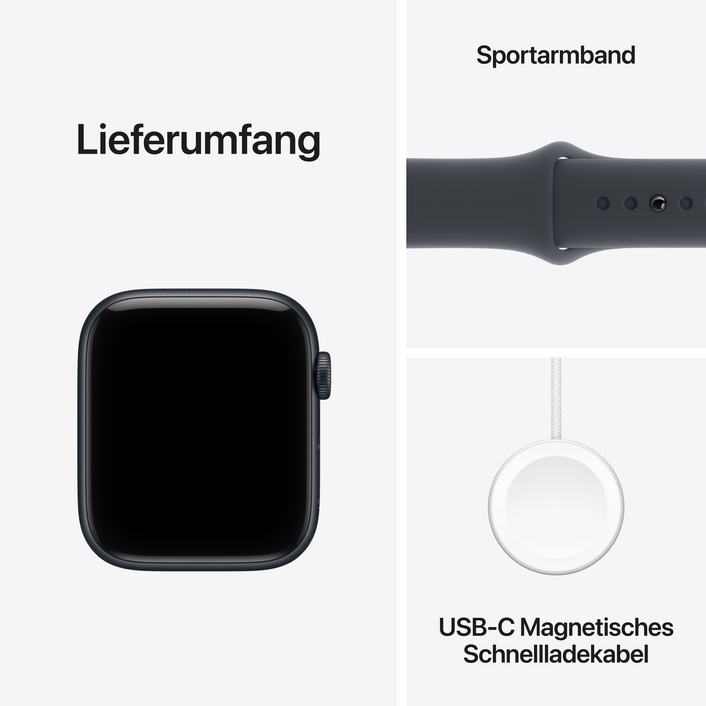 Apple Watch SE 3 GPS + Cellular, 44 mm Aluminiumgehäuse Mitternacht, Sportarmband Mitternacht – M/L