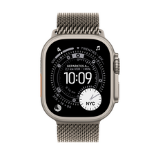 Apple Watch Ultra 3 GPS + Cellular, 49 mm Titangehäuse Natur, Milanaise Armband Titan Natur - Small