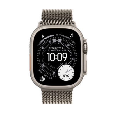 Apple Watch Ultra 3 GPS + Cellular, 49 mm Titangehäuse Natur, Milanaise Armband Titan Natur - Small