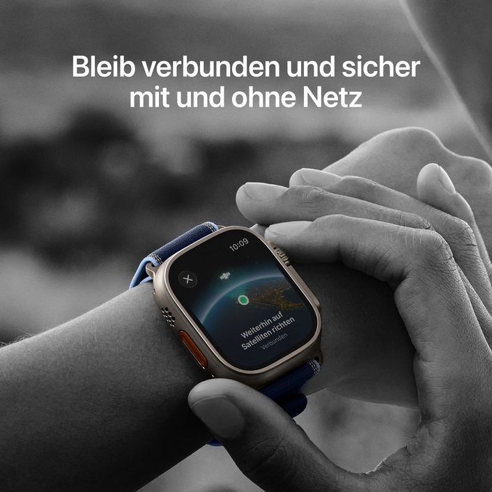 Apple Watch Ultra 3 GPS + Cellular, 49 mm Titangehäuse Natur, Milanaise Armband Titan Natur - Large
