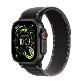 Apple Watch Ultra 3 GPS + Cellular, 49 mm Titangehäuse Schwarz, Trail Loop Schwarz/Kohlegrau - S/M