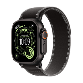 Apple Watch Ultra 3 GPS + Cellular, 49 mm Titangehäuse Schwarz, Trail Loop Schwarz/Kohlegrau - S/M