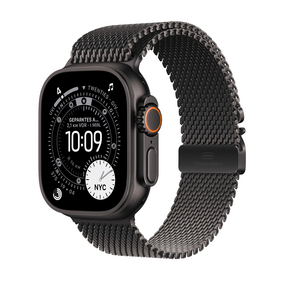 Apple Watch Ultra 3 GPS + Cellular, 49 mm Titangehäuse Schwarz, Milanaise Armband Titan Schwarz - Small