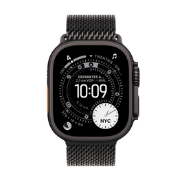 Apple Watch Ultra 3 GPS + Cellular, 49 mm Titangehäuse Schwarz, Milanaise Armband Titan Schwarz - Small