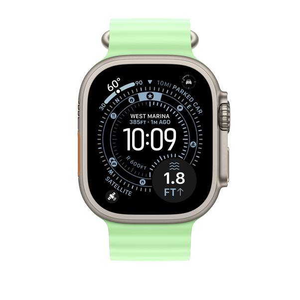 49 mm Ocean Armband Neongrün - Titan Natur