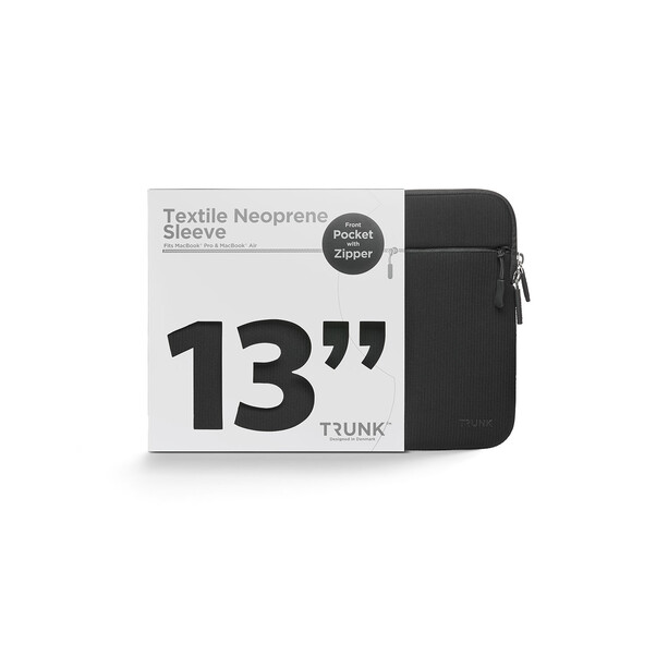 Trunk Textile Neopren Sleeve gerippt für MacBook Air/MacBook Pro 13&quot; mit Tasche, schwarz
