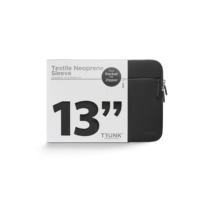 Trunk Textile Neopren Sleeve gerippt für MacBook Air/MacBook Pro 13" mit Tasche, schwarz