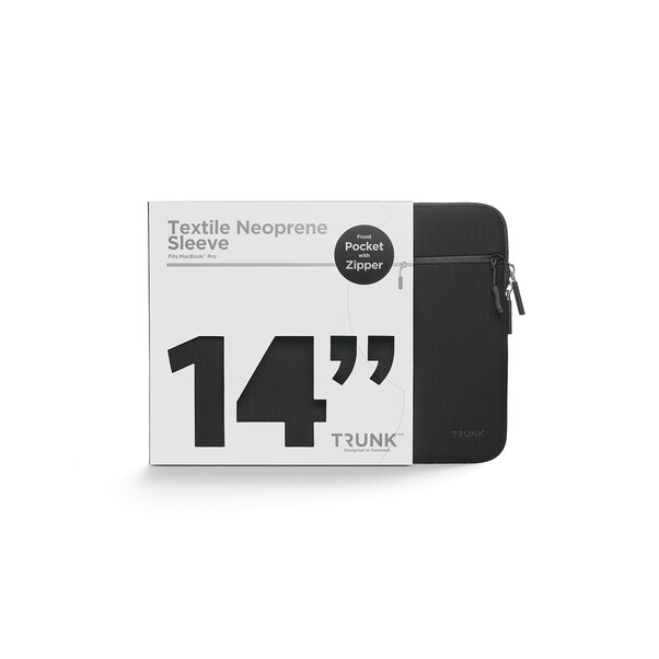Trunk Textile Neopren Sleeve gerippt für MackBook Air/MacBook Pro 14&quot; mit Tasche, schwarz