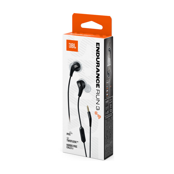JBL Endurance RUN3, In-Ear-Sport-Kopfhörer mit Kabel, schwarz