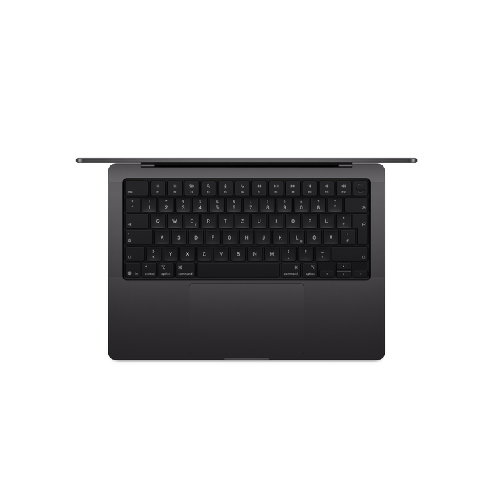 Sie sehen das Produktbild 02 von MacBook Pro 14" mit M5 Chip mit 10-Core CPU und 10-Core GPU, 16GB, 512GB SSD, Space Schwarz MacBook Pro 14" mit M5 Chip mit 10-Core CPU und 10-Core GPU, 16GB, 512GB SSD, Space Schwarz