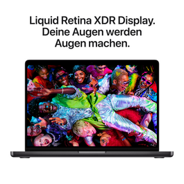 Sie sehen das Produktbild 06 von MacBook Pro 14" mit M5 Chip mit 10-Core CPU und 10-Core GPU, 16GB, 512GB SSD, Space Schwarz MacBook Pro 14" mit M5 Chip mit 10-Core CPU und 10-Core GPU, 16GB, 512GB SSD, Space Schwarz