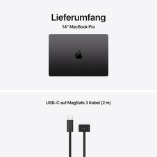 Sie sehen das Produktbild 09 von MacBook Pro 14" mit M5 Chip mit 10-Core CPU und 10-Core GPU, 16GB, 512GB SSD, Space Schwarz MacBook Pro 14" mit M5 Chip mit 10-Core CPU und 10-Core GPU, 16GB, 512GB SSD, Space Schwarz