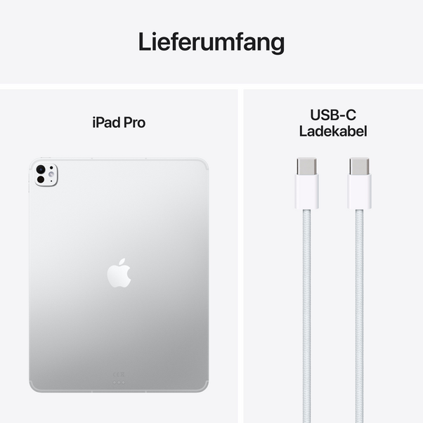 iPad Pro 13" Wi-Fi + Cellular mit Standardglas, 1TB, Silber