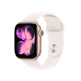 Apple Watch Series 11 GPS, 42 mm Aluminiumgehäuse Roségold, Sportarmband Blassrosa - S/M