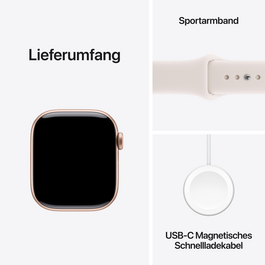 Apple Watch Series 11 GPS, 42 mm Aluminiumgehäuse Roségold, Sportarmband Blassrosa - S/M