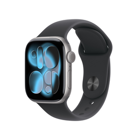 Apple Watch Series 11 GPS, 42 mm Aluminiumgehäuse Space Grau, Sportarmband Schwarz - S/M