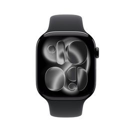 Apple Watch Series 11 GPS, 46 mm Aluminiumgehäuse Diamantschwarz, Sportarmband Schwarz - M/L