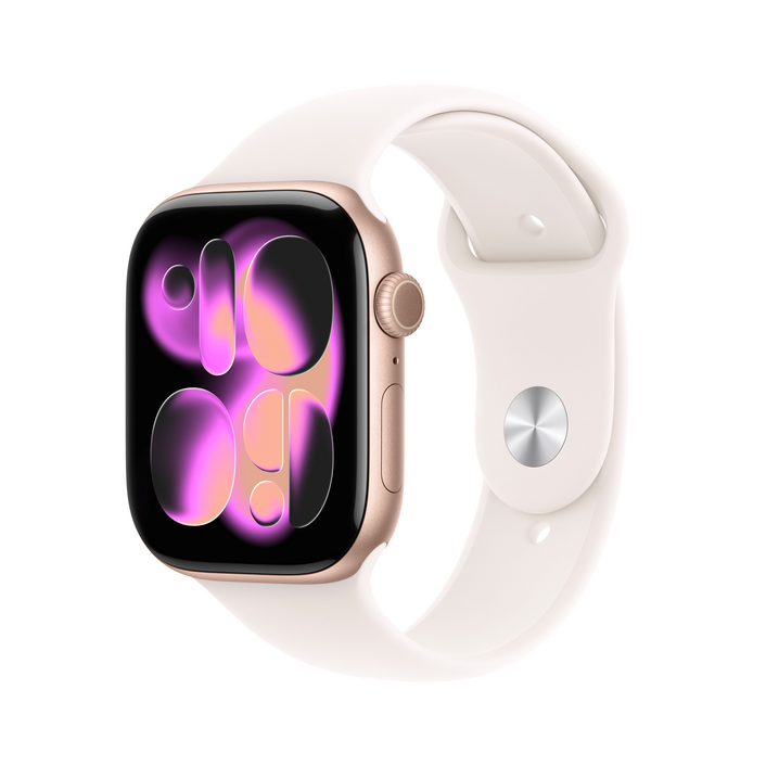 Apple Watch Series 11 GPS, 46 mm Aluminiumgehäuse Roségold, Sportarmband Blassrosa - M/L