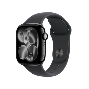 Apple Watch Series 11 GPS + Cellular, 42 mm Aluminiumgehäuse Diamantschwarz, Sportarmband Schwarz - S/M