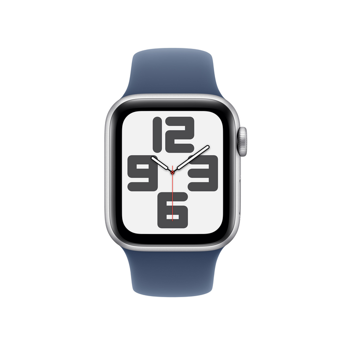 Apple Watch SE GPS, Aluminium silber, 40mm mit Sportarmband, denim - S/M&gt;