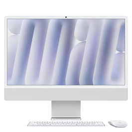 iMac 24" mit 4.5K Retina Display mit Nanotexturglas, M4 Chip 10-Core CPU und 10-Core GPU, 16GB, 256GB SSD, silber