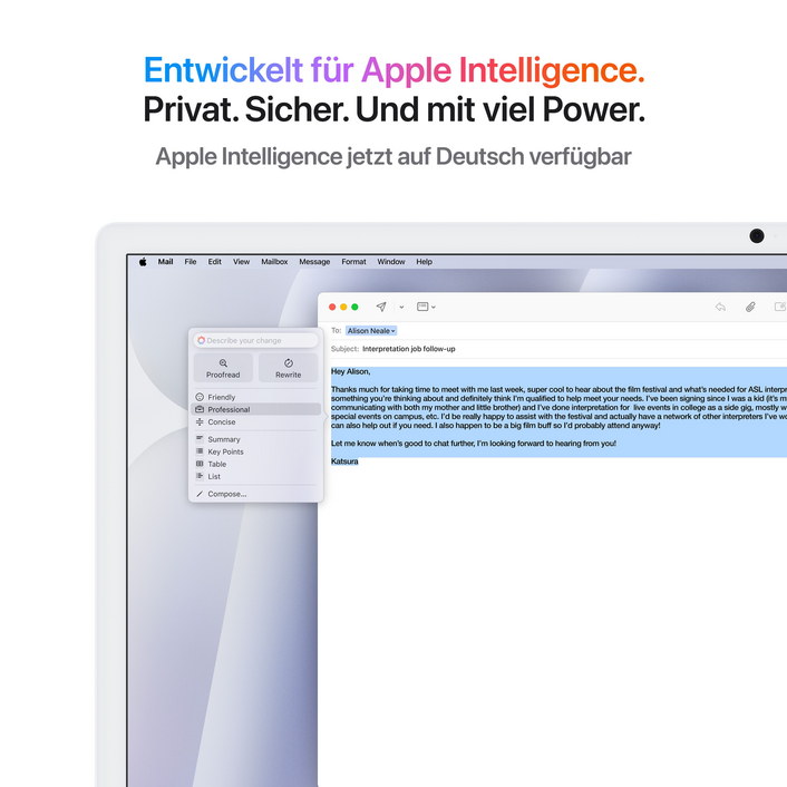 Sie sehen das Produktbild 10 von iMac 24" mit 4.5K Retina Display mit Nanotexturglas, M4 Chip 10-Core CPU und 10-Core GPU, 16GB, 256GB SSD, silber iMac 24" mit 4.5K Retina Display mit Nanotexturglas, M4 Chip 10-Core CPU und 10-Core GPU, 16GB, 256GB SSD, silber