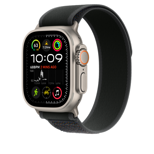 Sie sehen das Produktbild 04 von Apple Watch 49mm Trail-Loop, schwarz - M/L - Gehäusefarbe natur Apple Watch 49mm Trail-Loop, schwarz - M/L - Gehäusefarbe natur