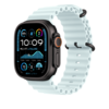 Apple Watch 49mm Verlängerung Ocean-Armband, kristallblau - Gehäusefarbe schwarz